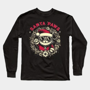 Santa Paws // Cat Lover Long Sleeve T-Shirt